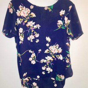 Forever 21 Navy Blue Flower Top